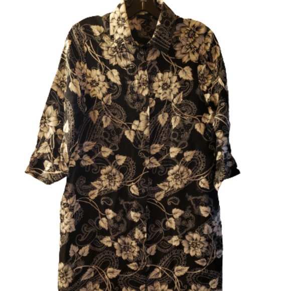 Pinko Floral Paisley Mini Shirt Dress size: 4 - Picture 7 of 9